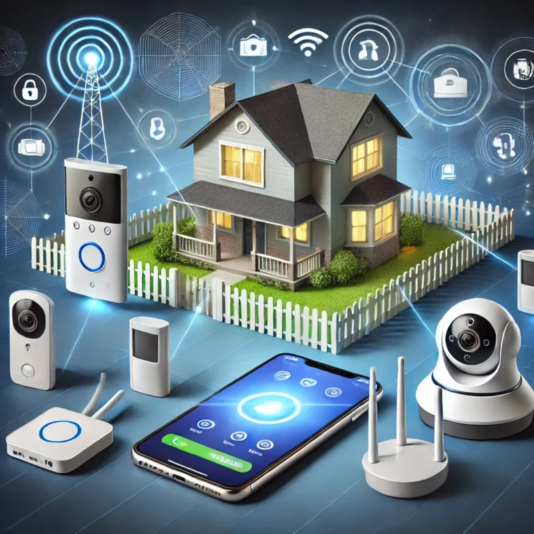 DALL·E-2025-01-13-11.15.04-An-illustration-of-a-top-rated-home-security-system-setup-featuring-interconnected-devices-like-a-smart-doorbell-wireless-security-cameras-motion-d